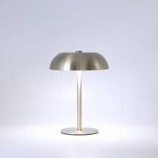 JHWDHD Portable LED Mushroom Table Lamp, 8.46'' Metal Small Cordless Desk Night Light with 5200mAh Rechargeable Battery, Stepless Dimming Lamp with 3 Colors for Bedroom/Bar/Coffee Shop (Gold)