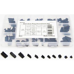 Silicone Universal Anti Dust Cover Plug Kit Stopper Cap for USB C/A Micro USB Lightning Ethernet HDMI DP Computer PC Laptops Phones Audio Devices Electronics Black 11Sizes 110Pcs