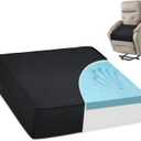 Shinnwa Gel Memory Foam Recliner Cushion for Elderly, Dual-Layer Foam Chair Pad, Extra Large Seat Cushion for Couch, Armchair, Wicker Chairs, Floor, 20  20  5in, Black