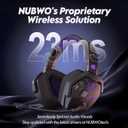NUBWO Wireless Gaming Headset with Mic for Ps5 Ps4 PC, Zero Interference, 100-Hour Battery All-Day Play, 23ms Sync for Fortnite & Call of Duty/FPS Gamers, Triple Mode All Devices Compatible - Purple