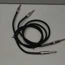 Guitar Cable 3.3ft 2 Pack, Nylon Braided Anti-Kinking Kevlar-Reinforced, Neutrik REAN Connector, 20 Gauge 99.99% OFC 1/4 Instrument Cable, AL & OFC Dual Shielded Amp Cord for Fender Electric Guitar (Black)