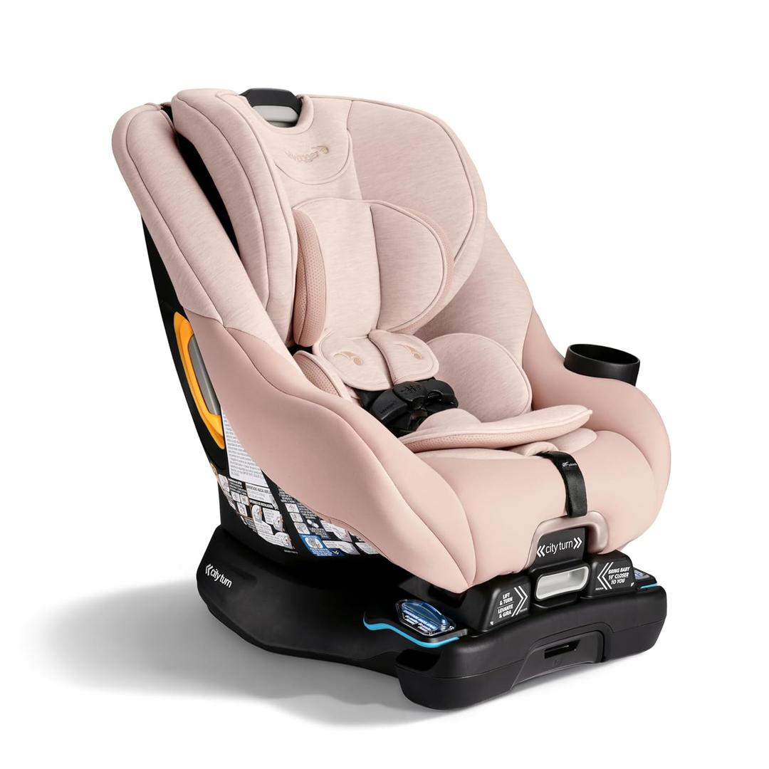 Baby Jogger City Turn Rotating Car Seat, 180-Degree Turn, Rear Facing, Forward Facing Swivel Convertible Car Seat with Lightweight Coolmax Fabric, Newborn to Toddler, Dune Fashion EXP:2036/01/17