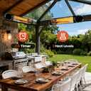 Electric Outdoor Heater, Infrared Patio Heater for Outdoor/Indoor Use, Wall Mounted/Ceiling/Infrared Heater Outdoor, 1500W Electric Patio Heater, MATT BLACK