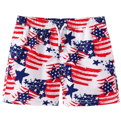 ECGK Swim Trunks Boys Toddler Bathing Suits for Kids Swimwear Baby Boy Swimsuit Boys Swim Shorts American Flag 2T