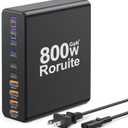 800W USB C Charging Station, 120W PD GaN5 Super Fast USB C Charger Block-10 Port, Type C for PC Laptop MacBook Pro/Air Charger Compatible with iPhone 17 16 15 14 13 12 Pro Max, iPad, Galaxy (Black)