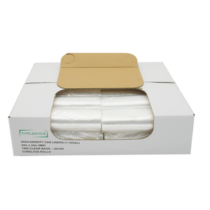 TYPLASTICS Trash Can Liner  Wholesale 1000 Count Garbage Bags on Perforated Roll 710 Gallon Multipurpose for Office Bathrooms Business Home Commercial and Industrial Needs 24" x 24"