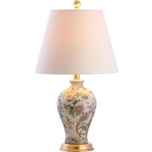 JONATHAN Y JYL3009A Grace 24" Floral LED Table Lamp Classic Cottage Bedside Desk Nightstand Lamp for Bedroom Living Room Office College Bookcase LED Bulb Included, Multicolor
