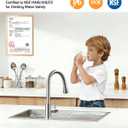 Kicimpro Kitchen Faucet with Pull Down Sprayer, Zero Leakage 3 Hole Brushed Nickel RV Kitchen Sink Faucet with Water Line, NSF Certified Lead-Free 304 Stainless Steel Touchless Kitchen Sink Faucets