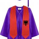 Graduation Stole Satin Sash Scarf for Study Aboard International Students 72" Length (Albania Flag)