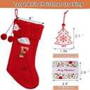 Christmas Stocking 18 Inches Large Knit Christmas Stockings Monogram Initial Personalized Christmas Stockings for Family Xmas Home Decor White Red Green Tree Fireplace Ornaments Red F
