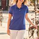 Hanes womens Performance Polo, Single or 3-Pack, Sport Cool DRI Moisture-Wicking Polo Shirt, 40+ UPF Protection (Blue, L)