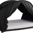 Black Privacy Sleep Queen Size Bed Tent for Adults Kids, Foldable Blackout 90% Canopy Tents with Two Breathable Mesh Windows and Doors Net Curtains
