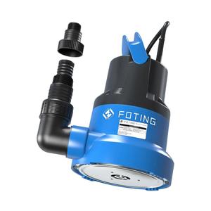 FOTING 1/2HP Submersible Water Pump with Stainless Steel Base - Removes Water to 0.04" Depth, 2450GPH Portable Sump Pump for Puddles, Pools, Boats, Gardens & Ponds - 10Ft Cord Included