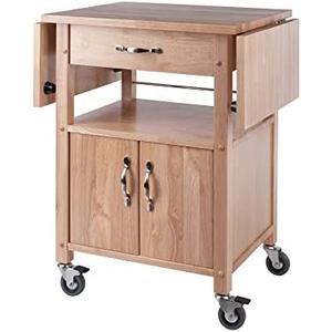 Winsome Wood/Veneer Mobile Kitchen Cart with Lockable Wheels, Beech (84920)
