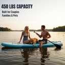 Inflatable Stand Up Paddle Board 11' x 34" Extra Wide SUP, Ultra-Stable for Adults & Dog, 450lbs, Dual Chamber Pump, Fiberglass Paddle, Military Grade Dual Layer
