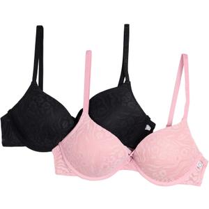 Womens 2-Pack Mega Push Up Bras (36B, Cameo Pink)