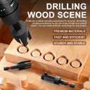 Wood Plug Cutter Drill Bit Set 16-Piece, Straight and Tapered Cutting Tools Includes Screwdriver Bits and Masonry Drill Bit Set, 1/4" Hex Shank for Woodworking with Storage Box