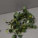 LSKYTOP Green Eucalyptus Wreaths 12'' Artificial Spring Summer Eucalyptus Leaf Wreaths with Berries for Home Farmhouse Front Door Decor