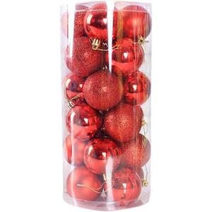 Christmas Balls Ornaments Shatterproof Pendants for Xmas Party Decorations Red