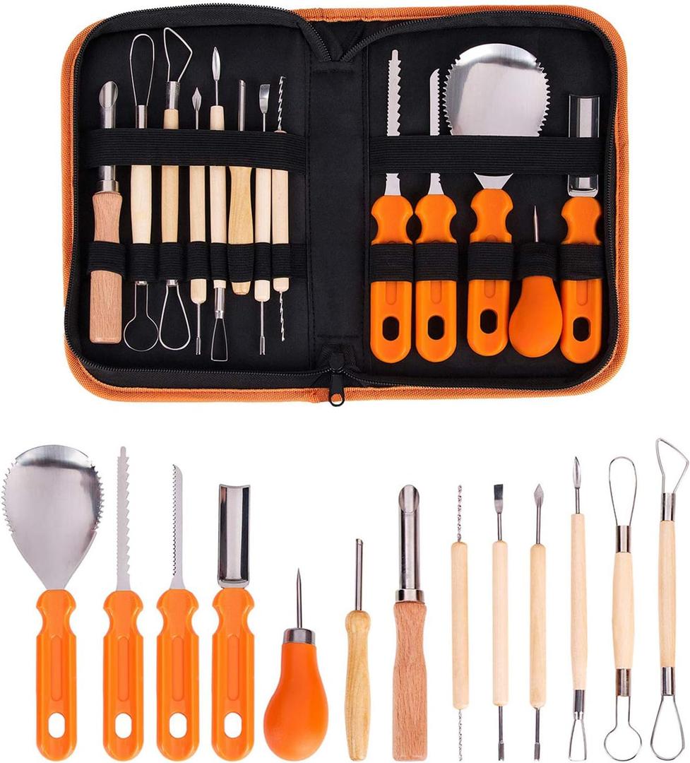Professional Fruit Carving Tool Kit Vegetable Food Ceramic & Pottery Tools Woodwork Peeling Tools Set Pottery & Clay Sculpting Tools 13 Pieces Halloween Decor