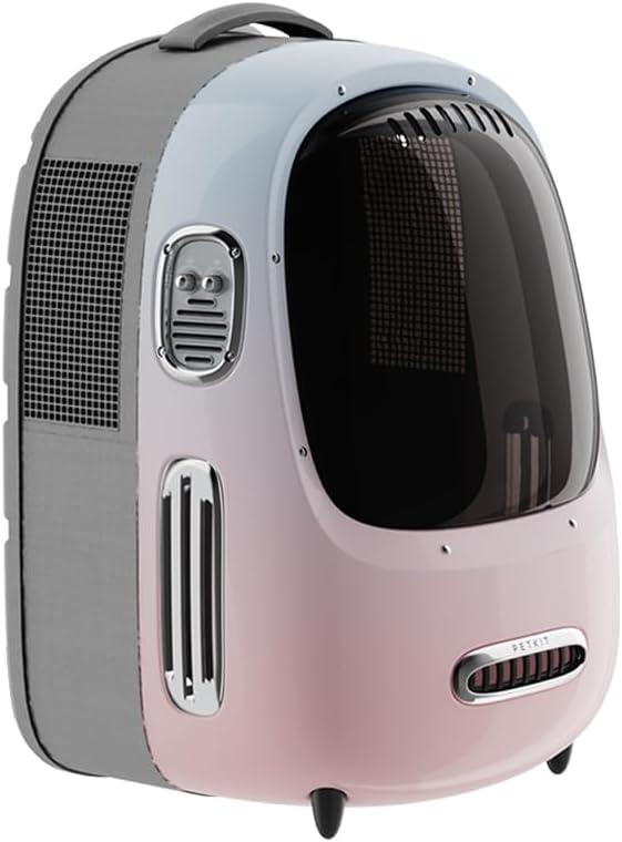 PETKIT Cat Backpack Carrier with Inbuilt Fan & Light, Airline-Approved Pet Backpack Bubble for Kitty Small Dog, Detachable Dog Backpack with Padded Strap for Travel, Hiking, Walking & Outdoor (Pink)