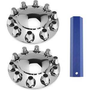Chrome Front Axle Wheel Cover Hubcap Hub Cap for Semi for Truck 33mm Lug Nuts (Standard)