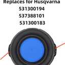 T35 String Trimmer Head Compatible with Husqvarna 225L 224L 223L 123L 322L 128LD 232L 323L 324LX 325L 325LX 326L 326LX 326LDX 322R 323R 525L 525LS String Weed Eater with 0.095 Inch Line, 537388101