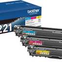 Brother Genuine Standard-Yield Toner Cartridge Three Pack TN221 3PK -Includes one Cartridge Each of Cyan, Magenta & Yellow Toner, Standard Yield (TN2213PK), Cyan, Magenta, Yellow