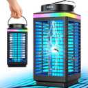 Bug Zapper Outdoor, 4-in-1 4200V Electric Mosquito Zapper, Cordless Rechargeable Bug Zapper Fly Zapper with 5000mAH Battery, Waterproof IP68, Portable & Wireless Insect Zapper for Camping Patio (Black)