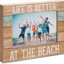 Pavilion Gift Company - 'Life is Better At The Beach' 67242 Picture Frame 5x7 - Nautical, Coastal Themed Wooden 5x7 Photo Frame - Rustic Home Decor, Housewarming, Birthday, Present for Beach Lovers