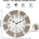 UMEXUS Outdoor Indoor Clock, 13 Inch Waterproof Wall Clocks with Thermometer，Silent Non-Ticking Battery Operated Decor for Patio, Garden, Porch, Pool, Living Room (Marble Gray)
