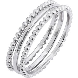 Amazon Essentials 14K Gold or Rhodium Plated Sterling Silver Stacking Ring Set of 3
