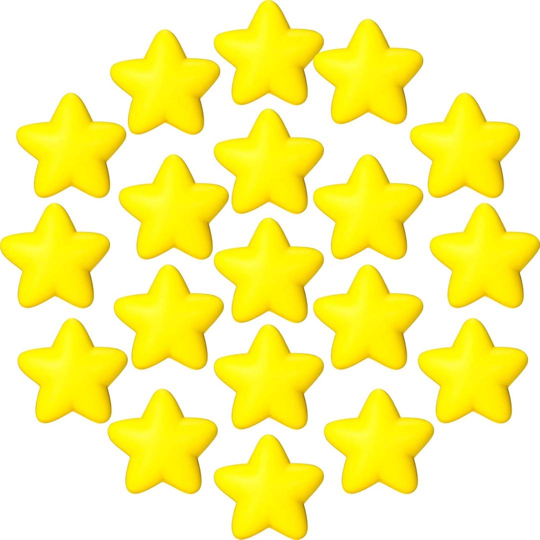 30 Pieces Star Stress Ball Bulk Mini Foam Stress Relief Ball for School Carnival Reward, Student Prizes, Party Bag Fillers (Yellow)