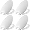 Mayfair Caswell Modern Slow Close Toilet Seat, Durable Plastic Seat, Made in USA, Elongated, White, 4-Pack