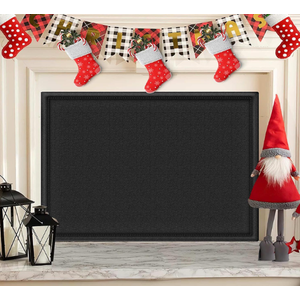 CADARA Fireplace Blocker Blanket Stops Heat Loss, Magnetic Fireplace Draft Stopper, Indoor Fire Place Draft Cover with Hook and Loop Tapes, Cold Air Blocker Save Energy, Black 39" W x 36" H