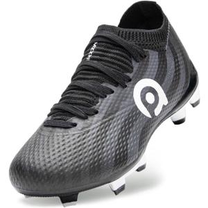 AMZZPIK Kids Soccer Cleats for Little/Big Kid Size 11C-6Y Youth Professional Cleat for Boys and Girls (Gray)