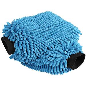 AIDEA Car Wash Mitt Microfiber-2PK, Scratch-Free& Lint-Free, Premium Chenille Microfiber Wash Mitt-Blue Regular Size (7.12''X10.14'')