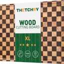 Cutting Boards for Kitchen, Extra Large Chopping Board for Stovetop, Checkered Acacia Wood Cutting Board with Juice Grooves, Butcher Block with Gift Box, 20" x 15" x 1"
