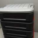 Rubbermaid ActionPacker 8 Gal Lockable Storage Box Pack of 4, Outdoor, Industrial, Rugged, Grey and Black