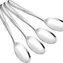 Anbers 8 Pieces Large Serving Spoons, 9.45 Inches, Stainless Steel Catering Serving Spoons
