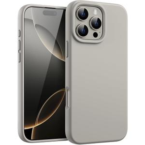JETech Liquid Silicone Case for iPhone 16 Pro 6.3-Inch, Silky Soft Touch Full-Body Protective Phone Case, Anti-Scratch Shockproof Cover with Microfiber Lining (Natural Titanium)