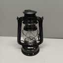 Vintage LED Hurricane Lantern, Warm White Battery Operated, Antique Metal Hanging With Dimmer Switch, 15 LEDs, 150 Lumen for Indoor or Outdoor Usage (Black)