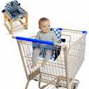 Shopping Cart Seat Cover for Baby, High Chair & Grocery Seat Protector, Padded Chair Covers for Restaurant Seats, Unisex Machine Washable Grocery Cart Liner & Swing Insert Blue Checkered