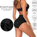 5 x High Waisted Postpartum Underwear Womens Cotton Underwear Soft Breathable Full Coverage Stretch Panties Multipack (Black, XXXL)
