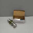 JO.KO Door Knob with Lock and Keyed, Satin Nickel Round Ball Lock Interior/Exterior Door Knob for Bedroom Or Bathroom (Stainless) (1 Piece)