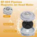 BF-004 Pipeless Magnetic Jet Head Motor for Pedicure Spa Chair Part, Pedicure Jet (4 Pin) Compatible with LURACO Spa Chair Including Propeller and Cover (2 PCS)