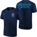 Icon Sports Men's USL Soccer Club Graphic Print Logo Front Back Short Sleeve Cotton T-Shirt | Memphis 901 FC, Badge Navy, X-Large (XL)