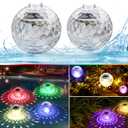 Floating Pool Lights Solar Pool Light with RGB Color Changing LED Ball Lights for Pond Garden(2 Pack)
