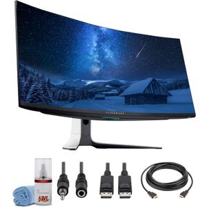 Dell Alienware AW3423DW 34.2 QD-OLED 1440p HDR 175Hz Curved Gaming Monitor (Lunar Light) | G-SYNC Ultimate UltraWide Display + DisplayPort Cable + Headphone Extender + HDMI Cable + Cleaning Kit Dell Alienware AW3423DW 34.2 QD-OLED 1440p HDR 175Hz Curved Gaming Monitor (Lunar Light) | G-SYNC Ultimate UltraWide Display + DisplayPort Cable + Headphone Extender + HDMI Cable + Cleaning Kit