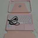 Folio Keyboard Case for iPad (A16) 11th Generation 11 Inch (2025), iPad 10th Generation 10.9 Inch (2022), Wireless Detachable Keyboard, 7-Color Backlight, Pencil Holder (Light Pink)